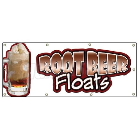 ROOT BEER FLOATS BANNER SIGN Rootbeer Float Mug Signs Cold Drinks